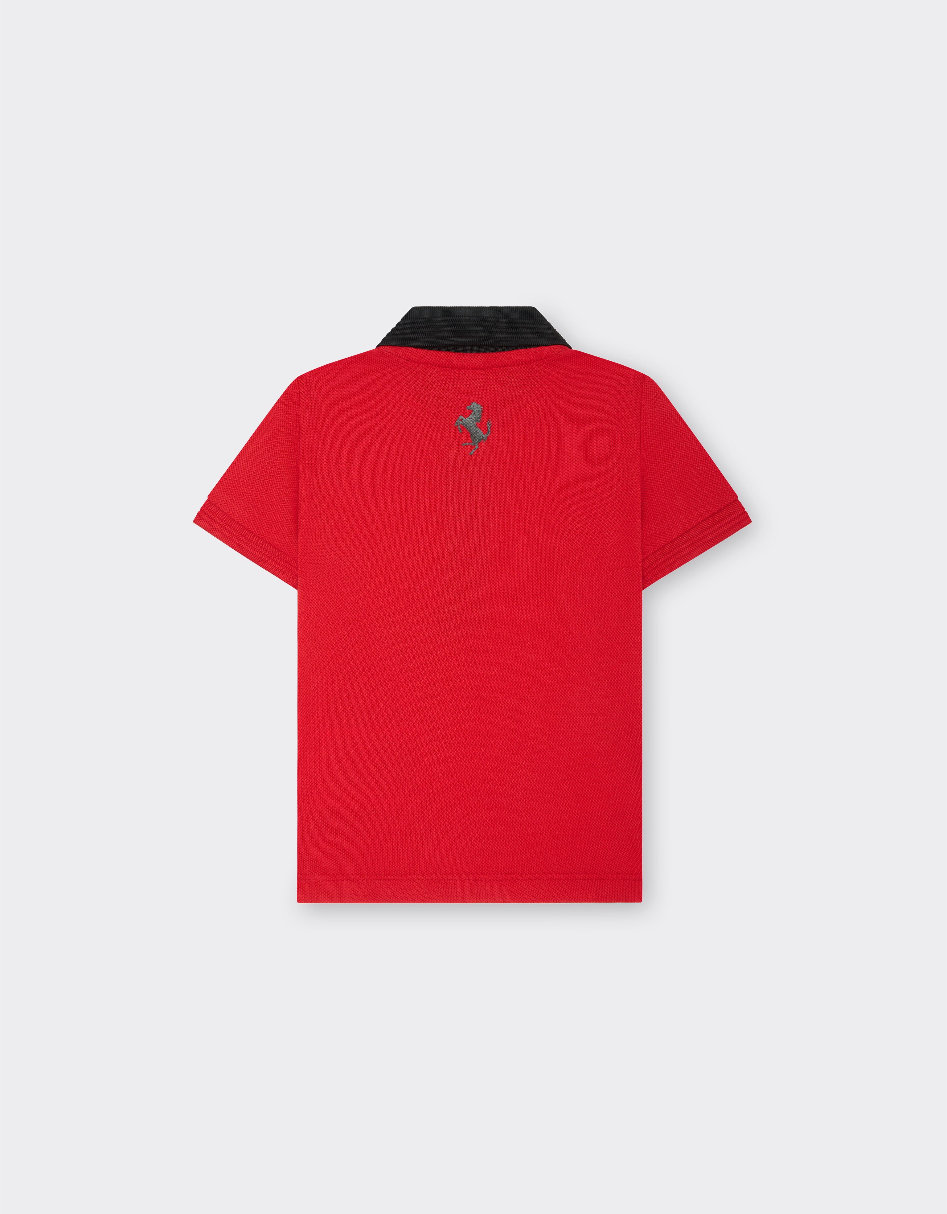 Ferrari Infant cotton piqué polo shirt with contrasting details Rosso Corsa 47003fB