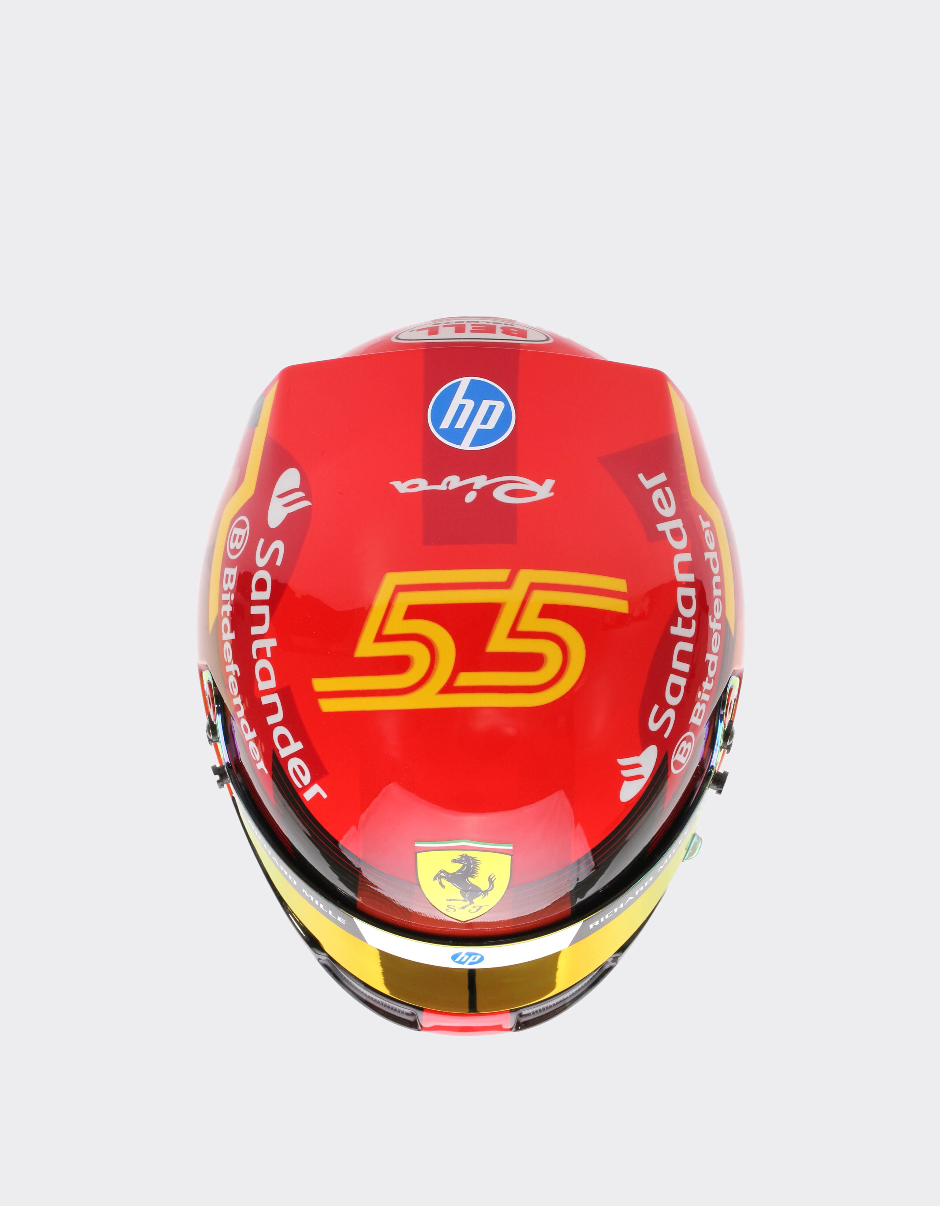 Ferrari Mini-casque Carlos Sainz à l'échelle 1:2 - Édition spéciale Espagne 2024 Rouge F1355f