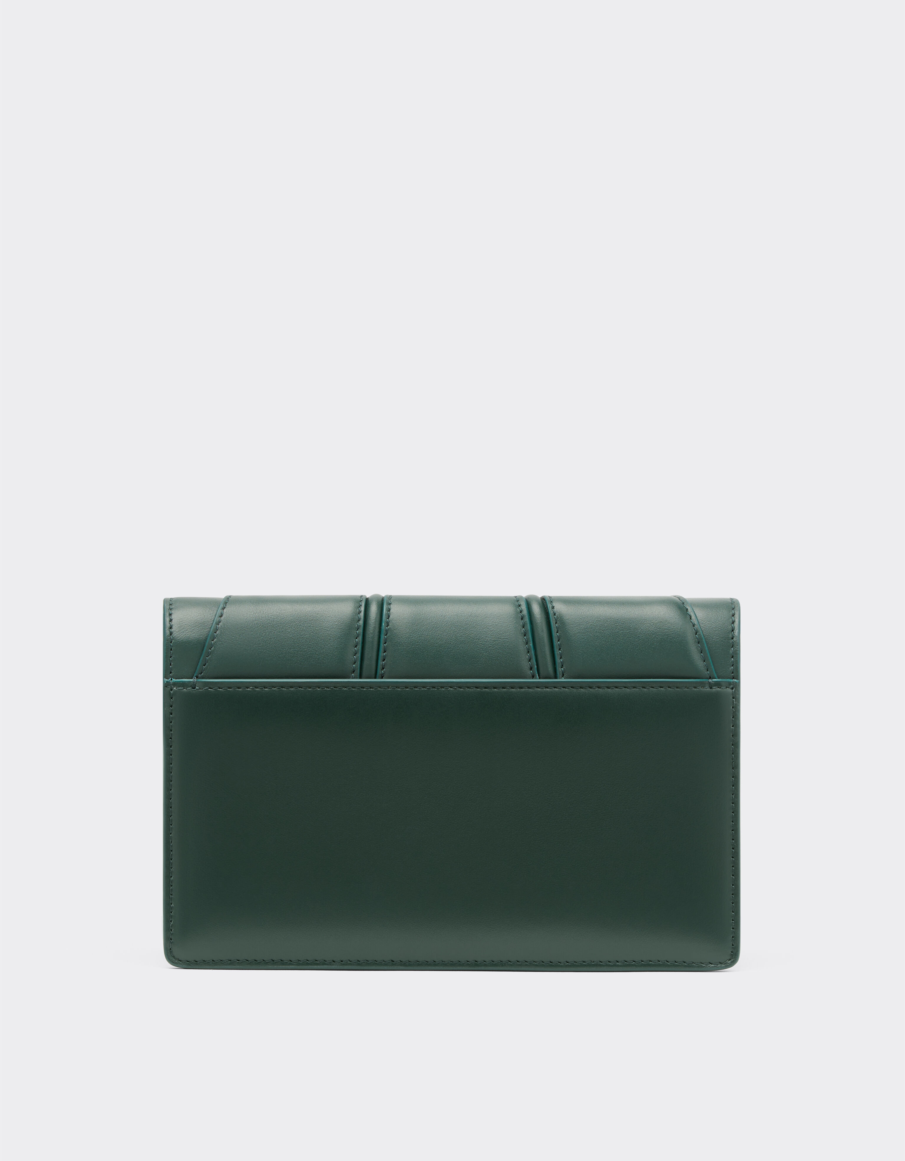Leather clutch wallet with chain in Dark Green Ferrari