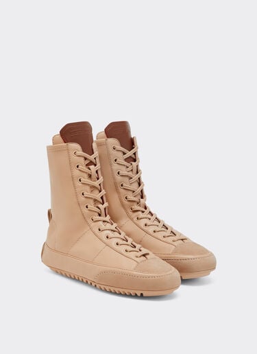 Nappa leather and suede high-top driver sneaker Ferrari Nappa leather and suede high-top driver sneaker Nude 22738f