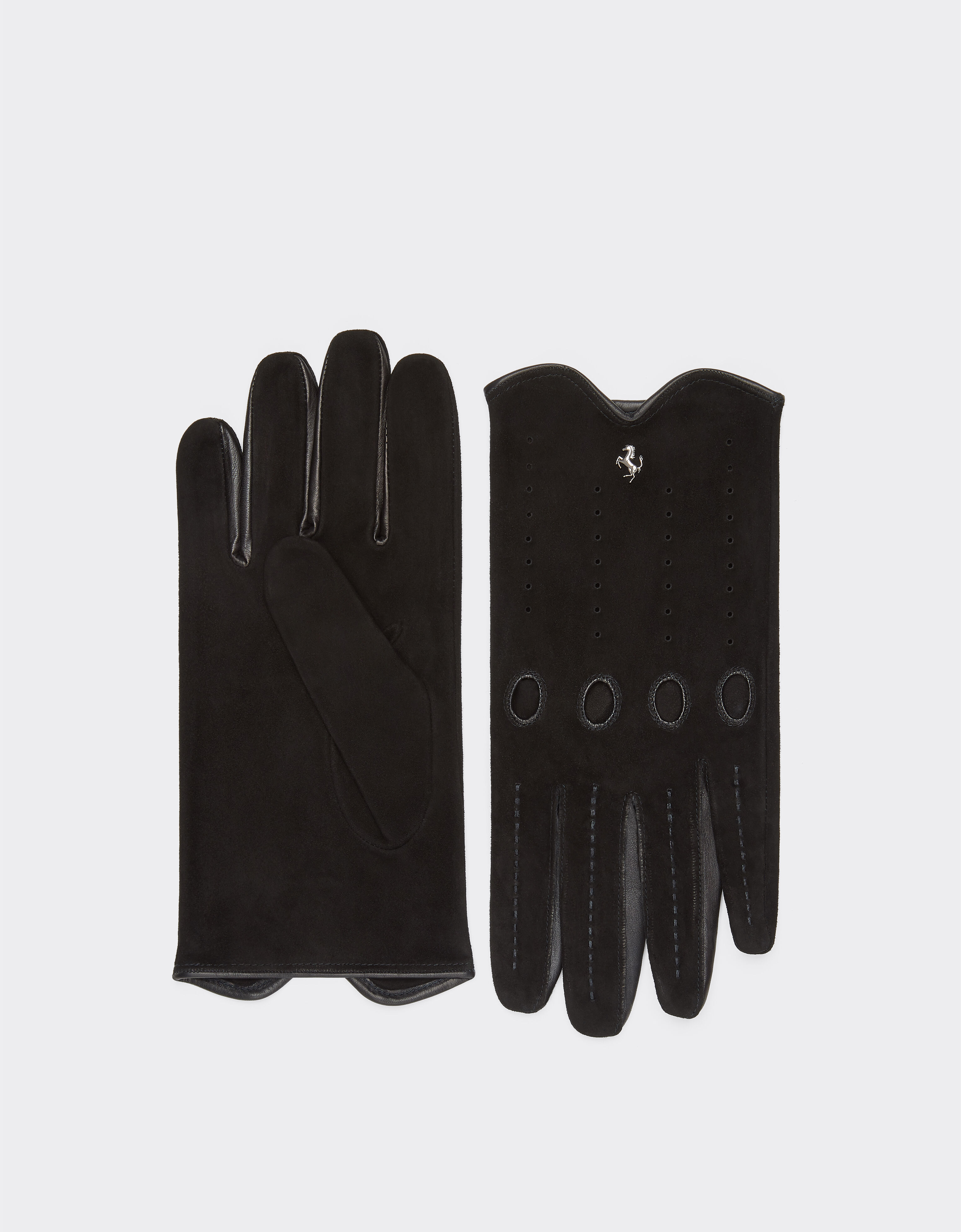 Ferrari Driving gloves in nappa leather and suede Navy 20815f