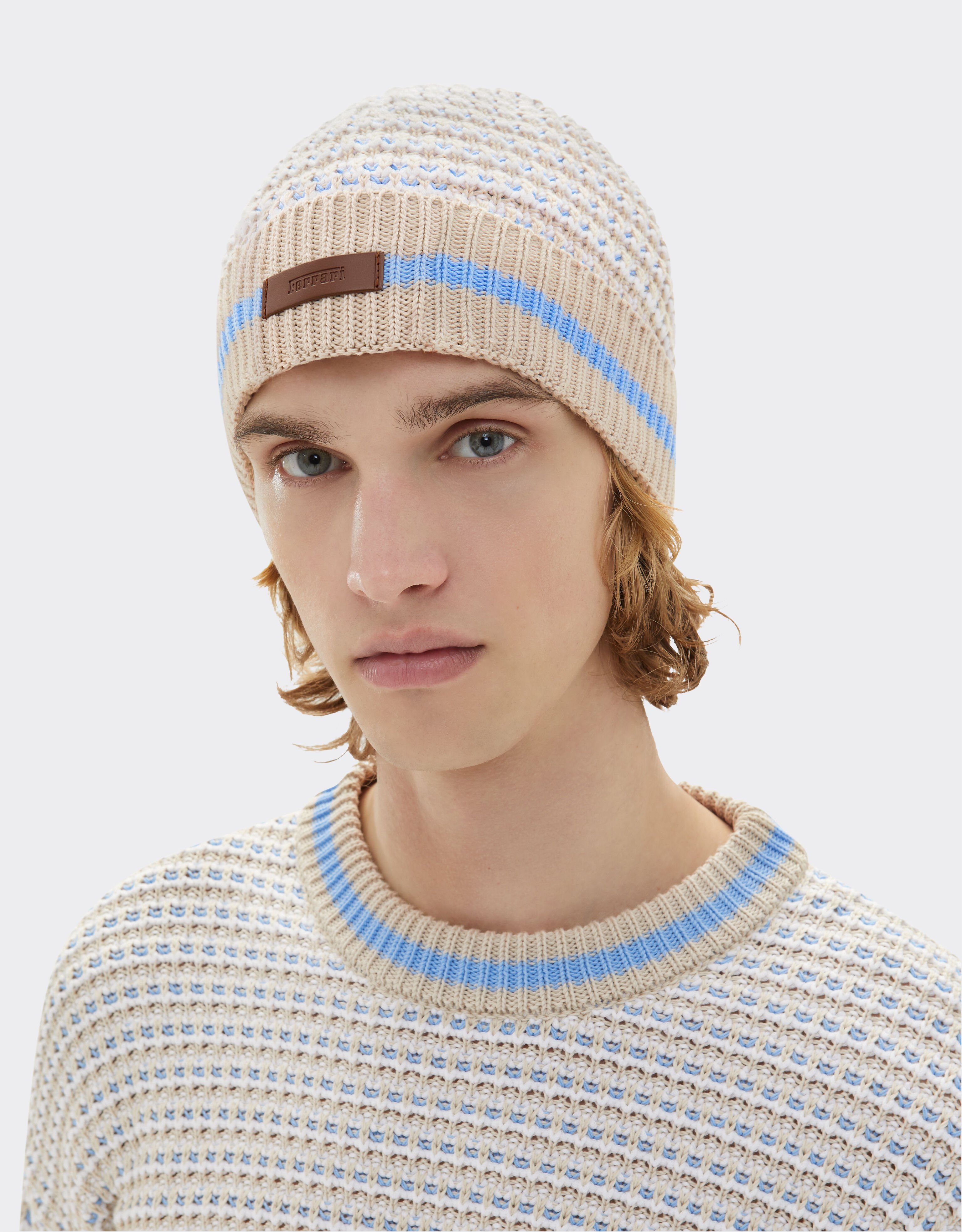 Ferrari Ferrari x Charles Leclerc 3D knit beanie Ecru 22256f