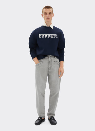 Ferrari Sweatshirt with Ferrari logo print Navy 20518f