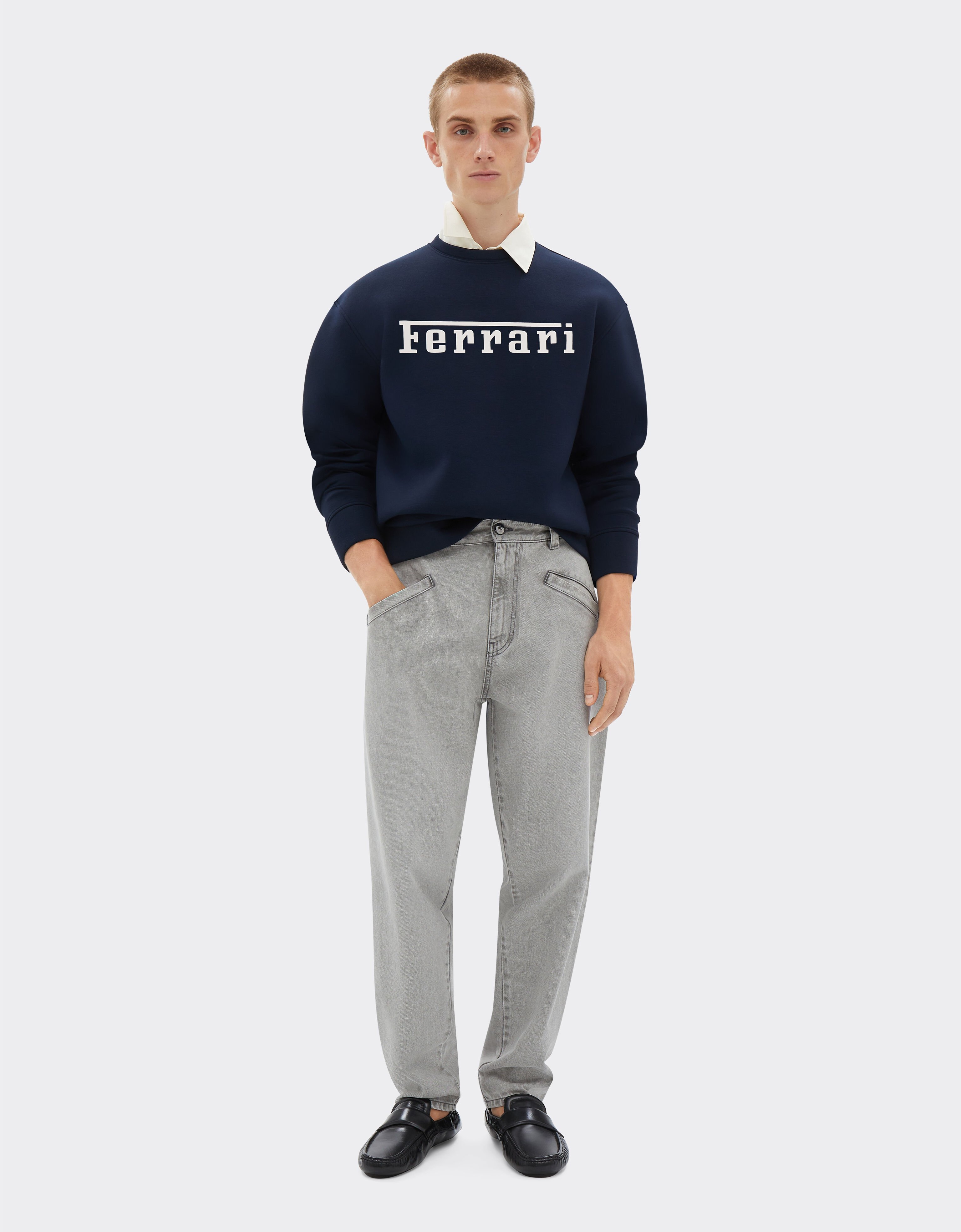 Ferrari Sweatshirt with Ferrari logo print Navy 20518f