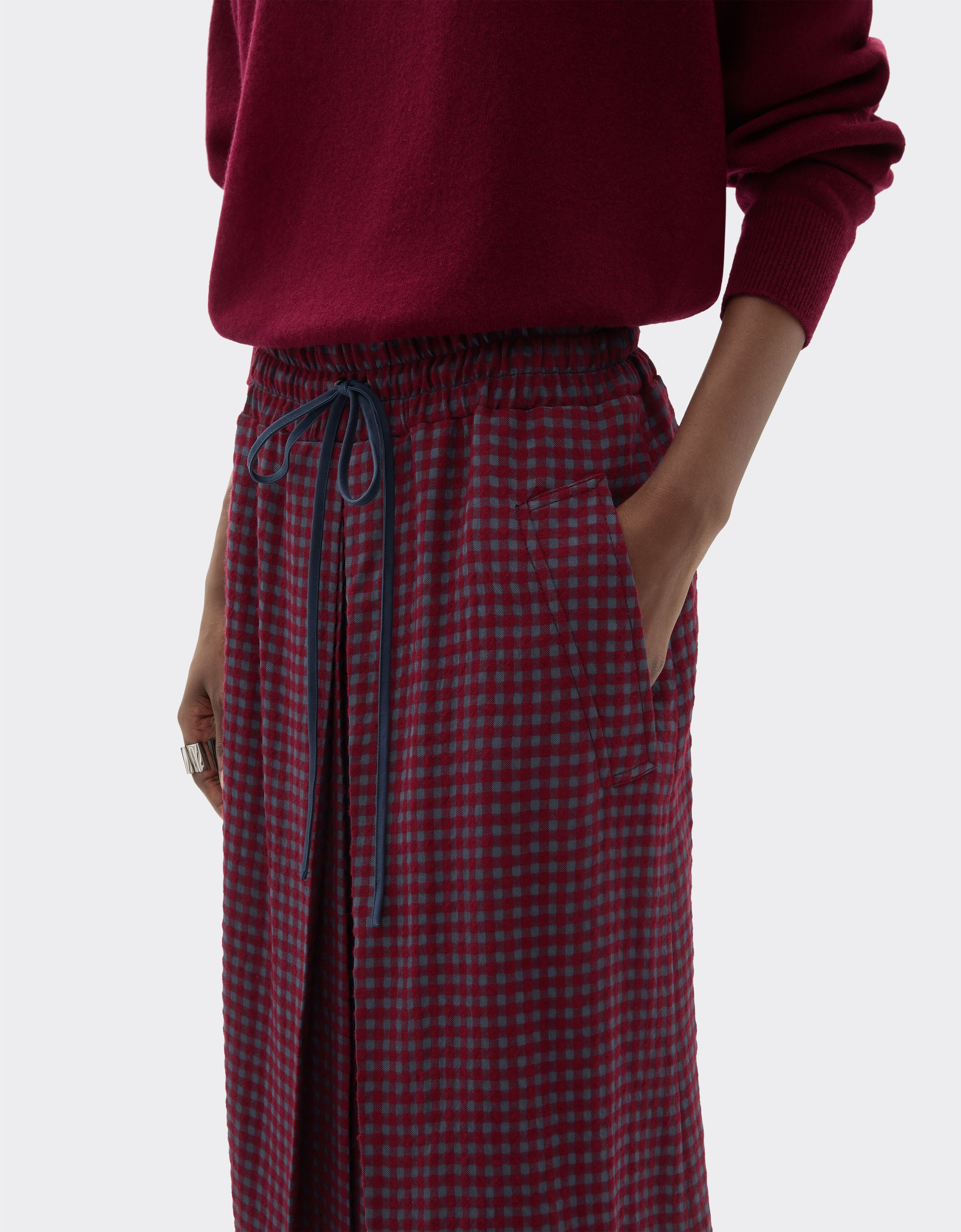 Ferrari Wool and viscose skirt with Vichy pattern Cherry 22649f