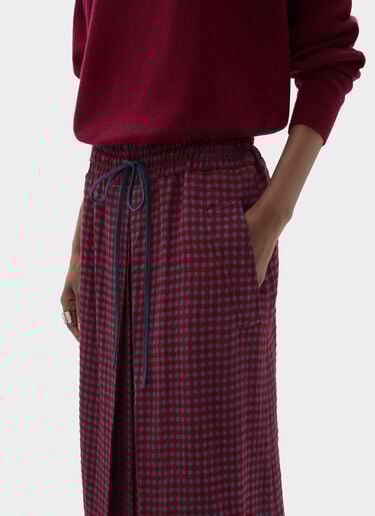 Wool and viscose skirt with Vichy pattern Ferrari Wool and viscose skirt with Vichy pattern Cherry 22649f