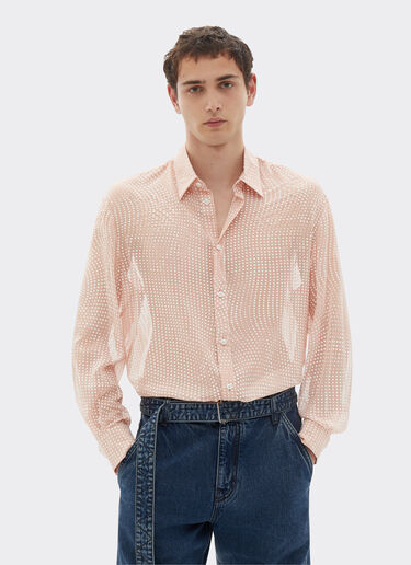Camisa de gasa de seda con estampado Cavallino Dots Ferrari Camisa de gasa de seda con estampado Cavallino Dots Nude 22440f
