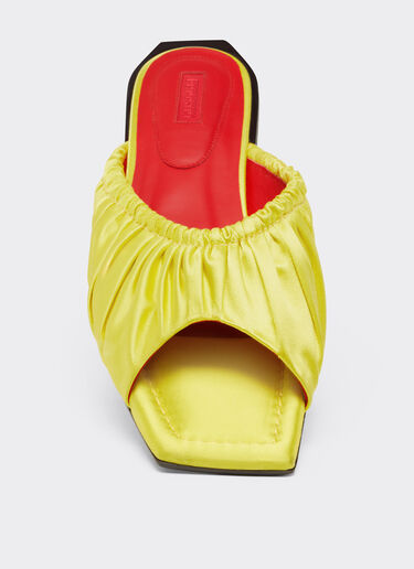 Ferrari Satin sliders with gathered motif Giallo Modena 22065f