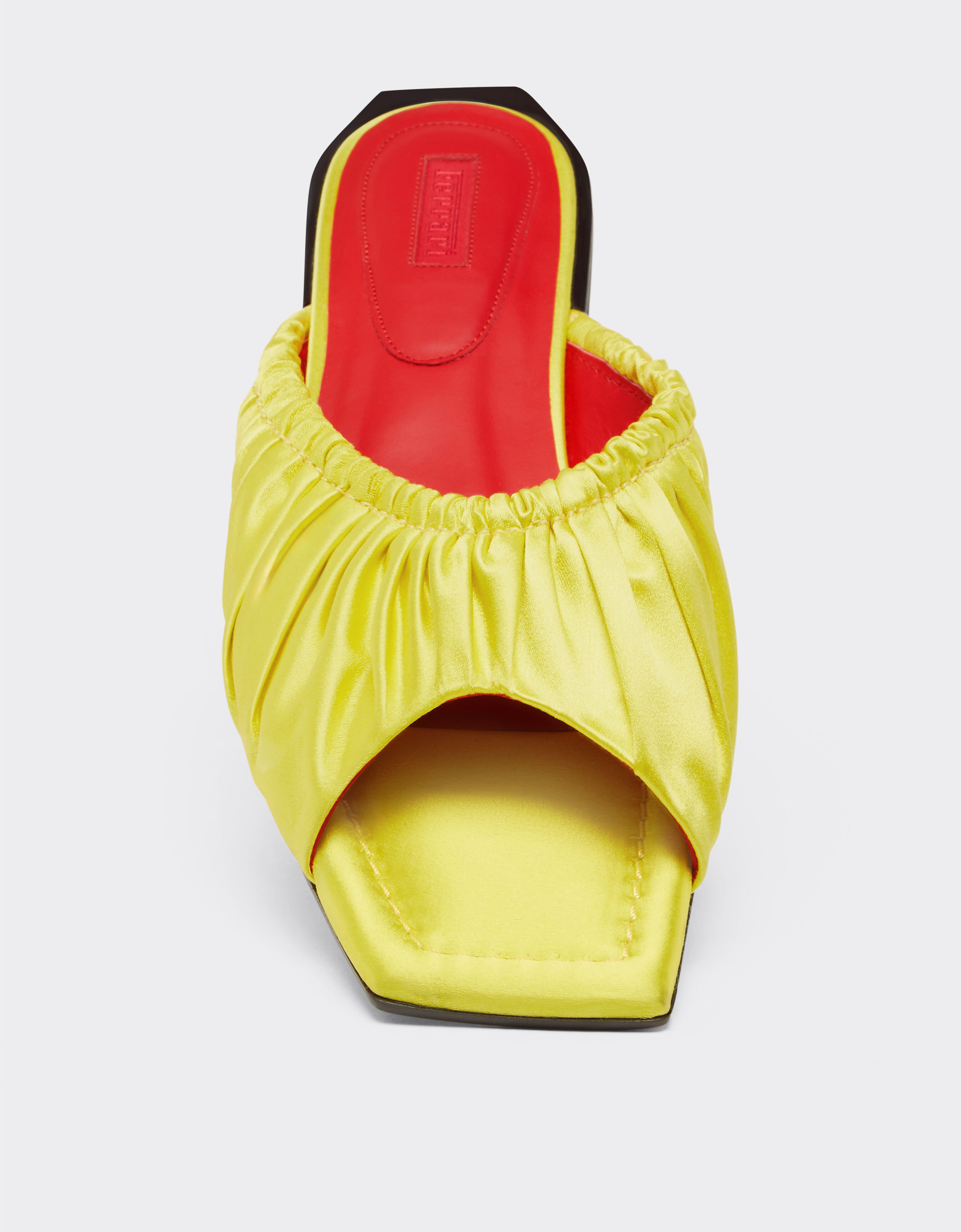 Ferrari Satin sliders with gathered motif Giallo Modena 22065f
