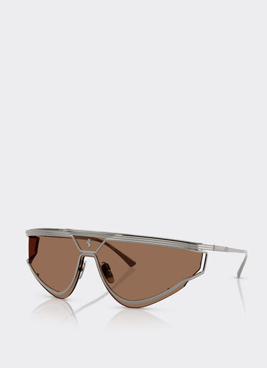 Ferrari Gafas de sol de metal satinado con montura marrón de Edición Limitada Ferrari Gris oscuro F1578f