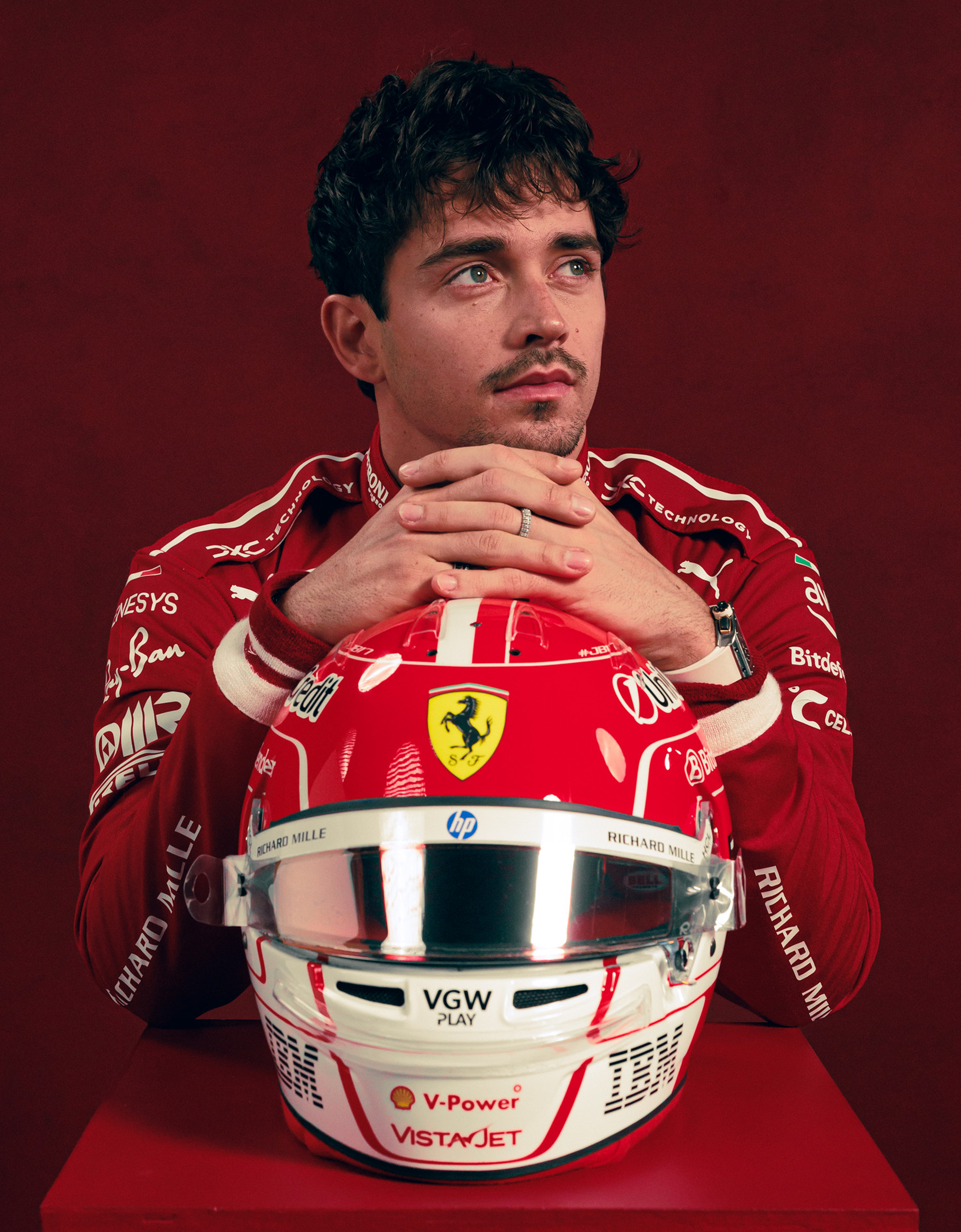 Ferrari 2025 Charles Leclerc helmet in 1:1 scale MULTICOLOUR LA079f