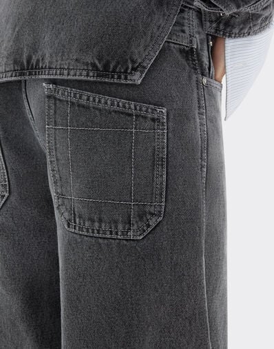 Ferrari Pantalon en denim foncé marbré Granite Gray 49946f