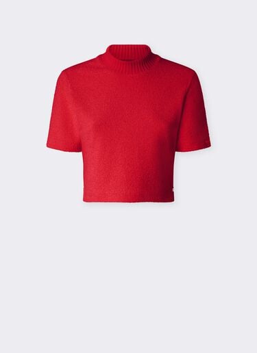 Top de bouclé en mezcla de algodón Ferrari Top de bouclé en mezcla de algodón Rosso Magma CJWTH0020JCO0054f