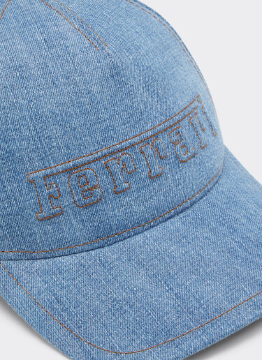 Ferrari Baseball cap in denim with Ferrari logo Light Denim 21934f