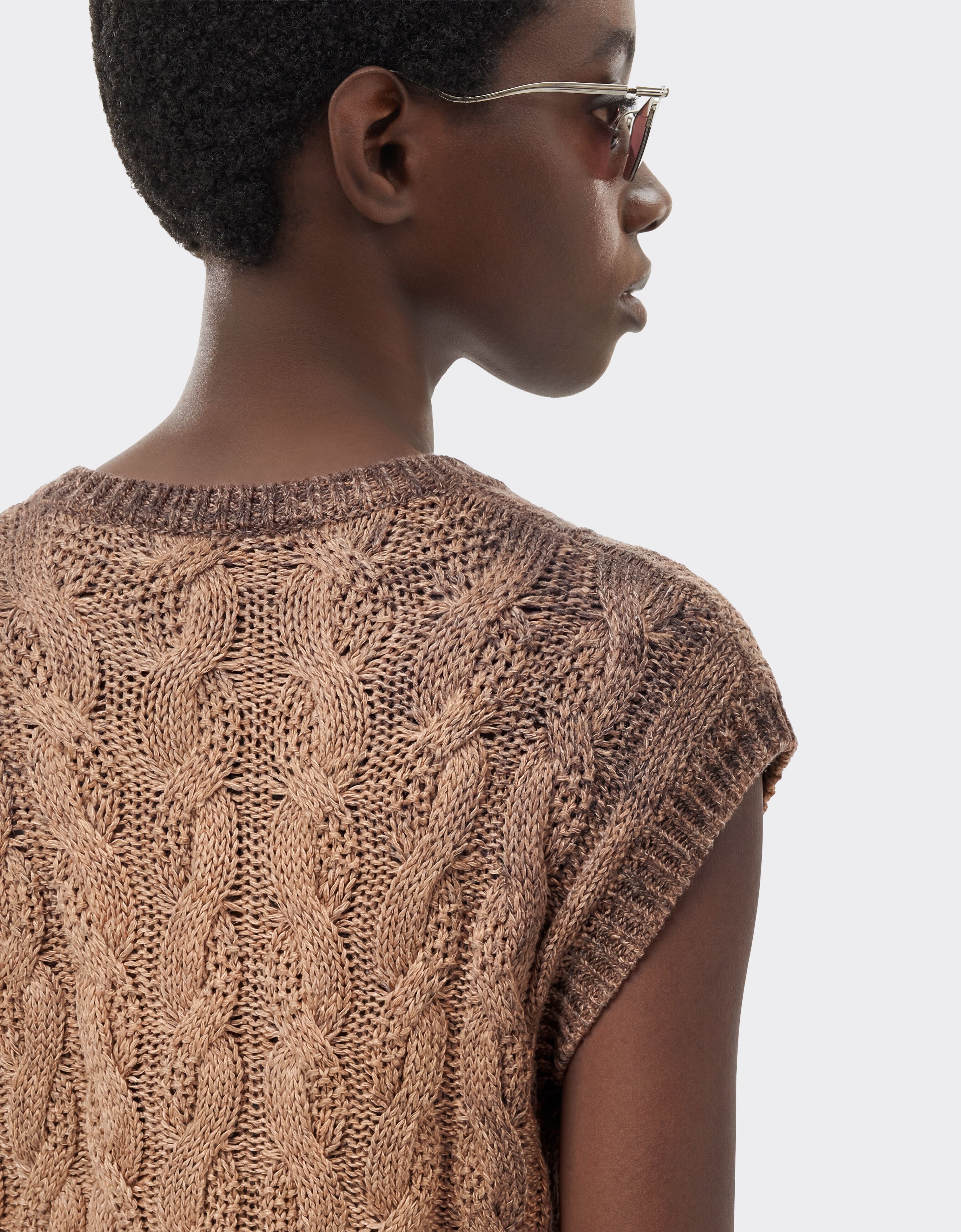 Linen and cashmere vest Ferrari Linen and cashmere vest Marrone Scuro 51645f