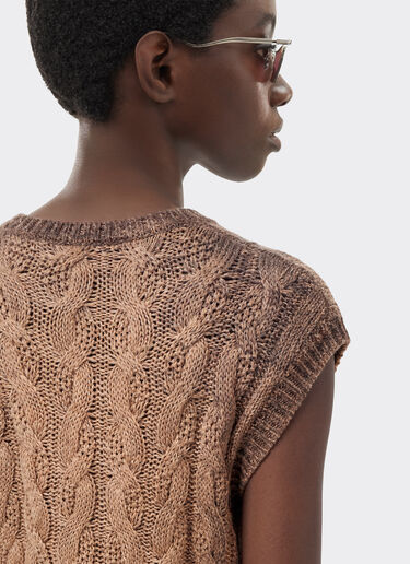 Linen and cashmere vest Ferrari Linen and cashmere vest Marrone Scuro 51645f