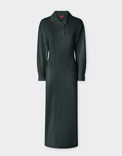 Ferrari Long-sleeved jersey polo dress Verde Mugello CJWDR0010JCO0056f