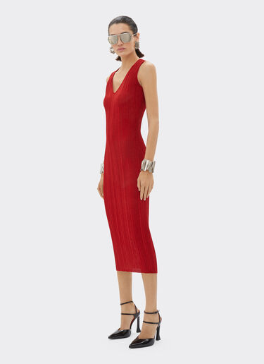 Ferrari Sleeveless dress in viscose and lurex Rosso Dino 21667f