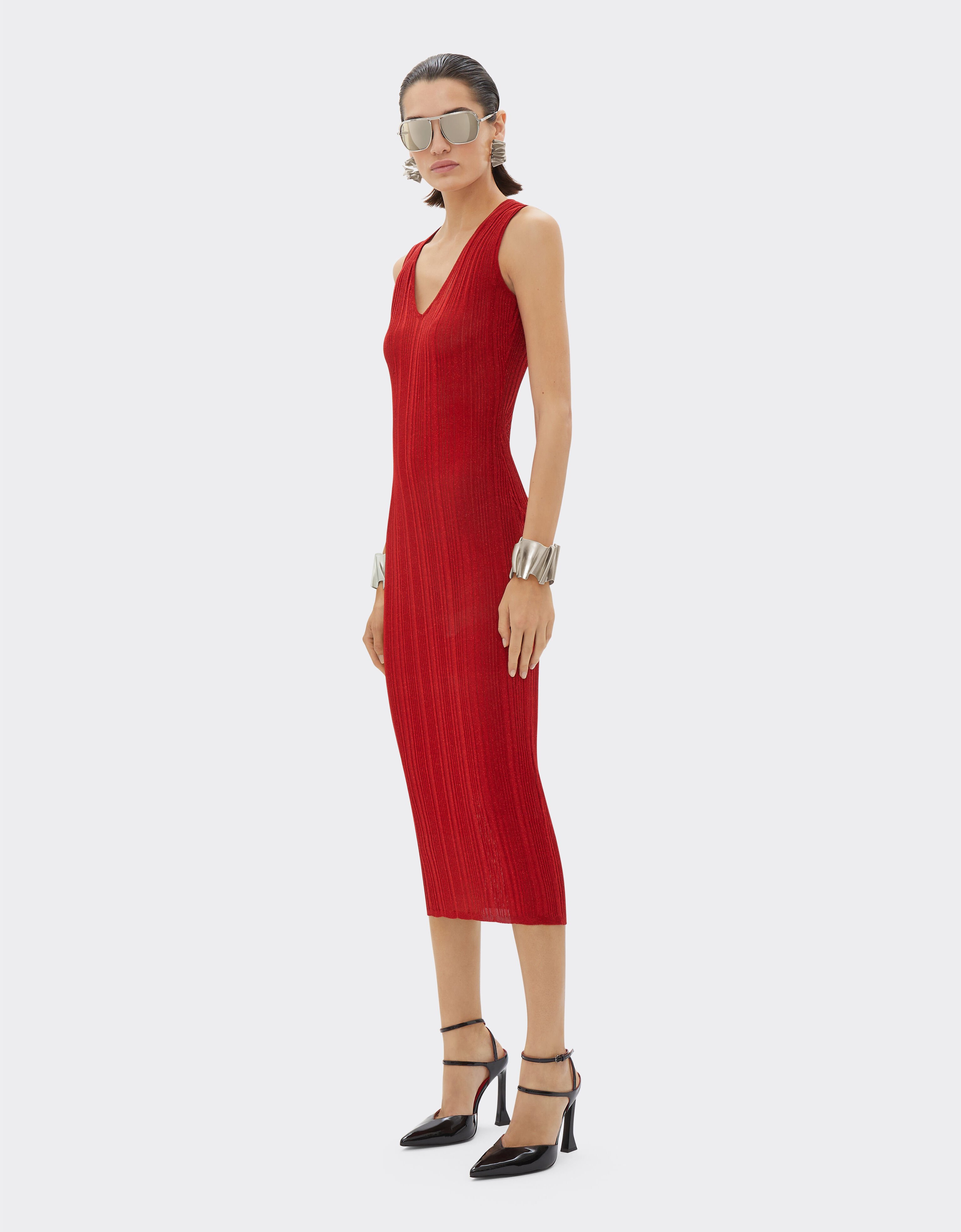 Ferrari Sleeveless dress in viscose and lurex Rosso Dino 21667f