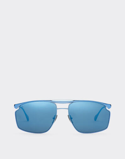 Ferrari Ferrari sunglasses in blue metal with blue mirror lenses Black Matt LA02Bf