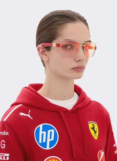Ray-Ban for Scuderia Ferrari RB3763M in silver-tone metal and red plastic with red/yellow mirror brown lenses Ferrari Ray-Ban for Scuderia Ferrari RB3763M in silver-tone metal and red plastic with red/yellow mirror brown lenses Silver LA01Ef
