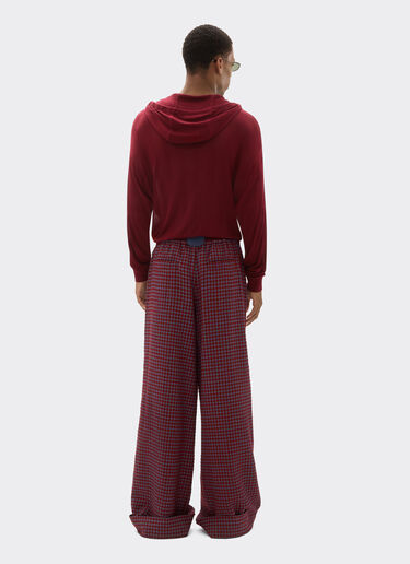 Ferrari Wool and viscose pants with Vichy pattern Cherry 22639f