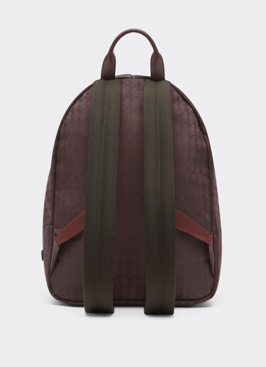 Ferrari Q-Cycle® jacquard backpack with Cavallino pattern Mahogany 49136f