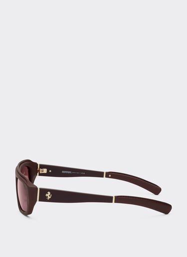 Ferrari Gafas de sol de acetato y piel marrón Ferrari conlentes exclusivas Contrast Pro™ Marrón F1542f