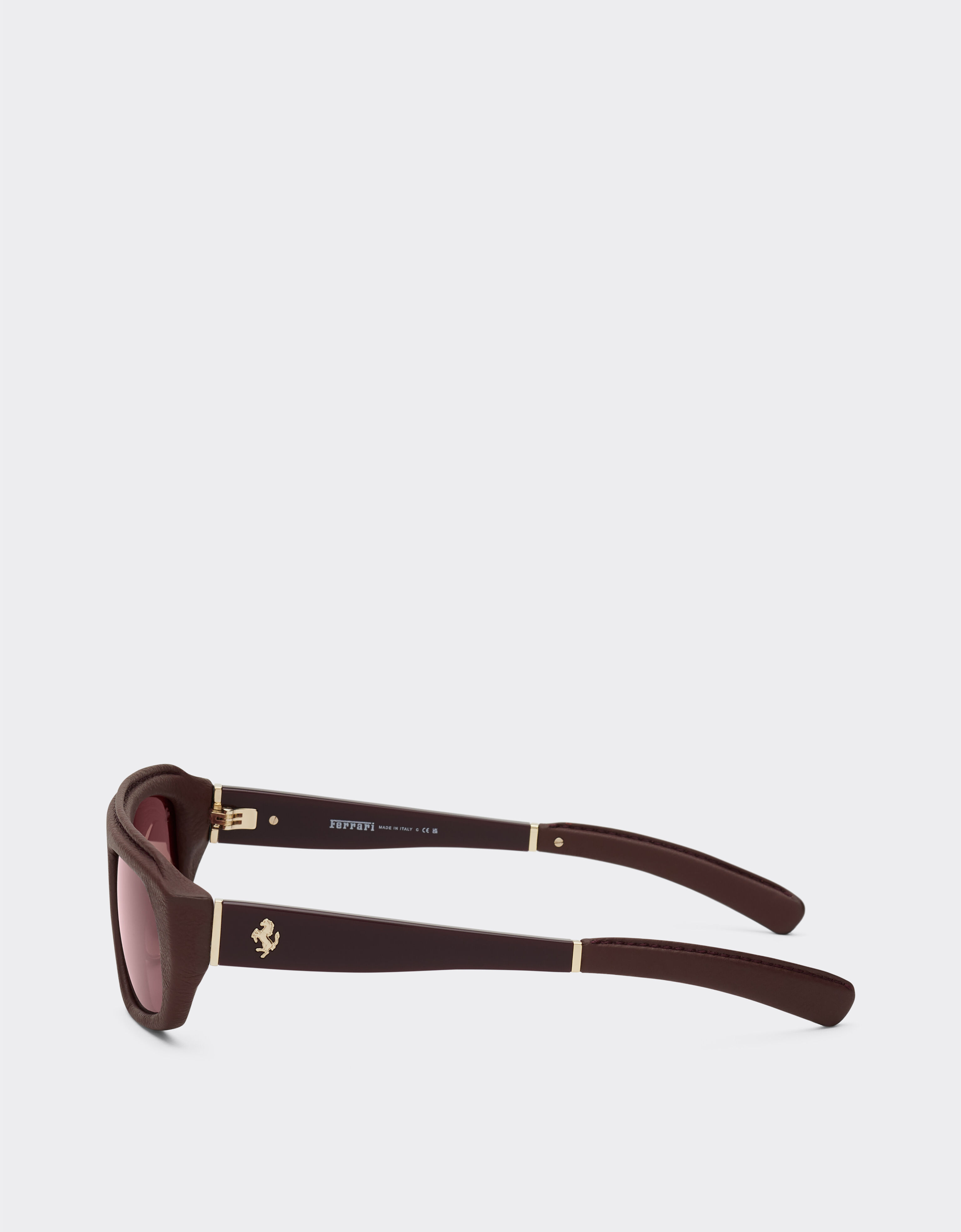 Ferrari Gafas de sol de acetato y piel marrón Ferrari conlentes exclusivas Contrast Pro™ Marrón F1542f