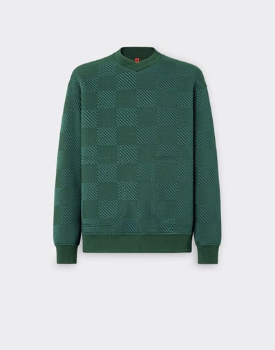 Ferrari 3D-effect sweatshirt with V neck Ficus Green 21801f