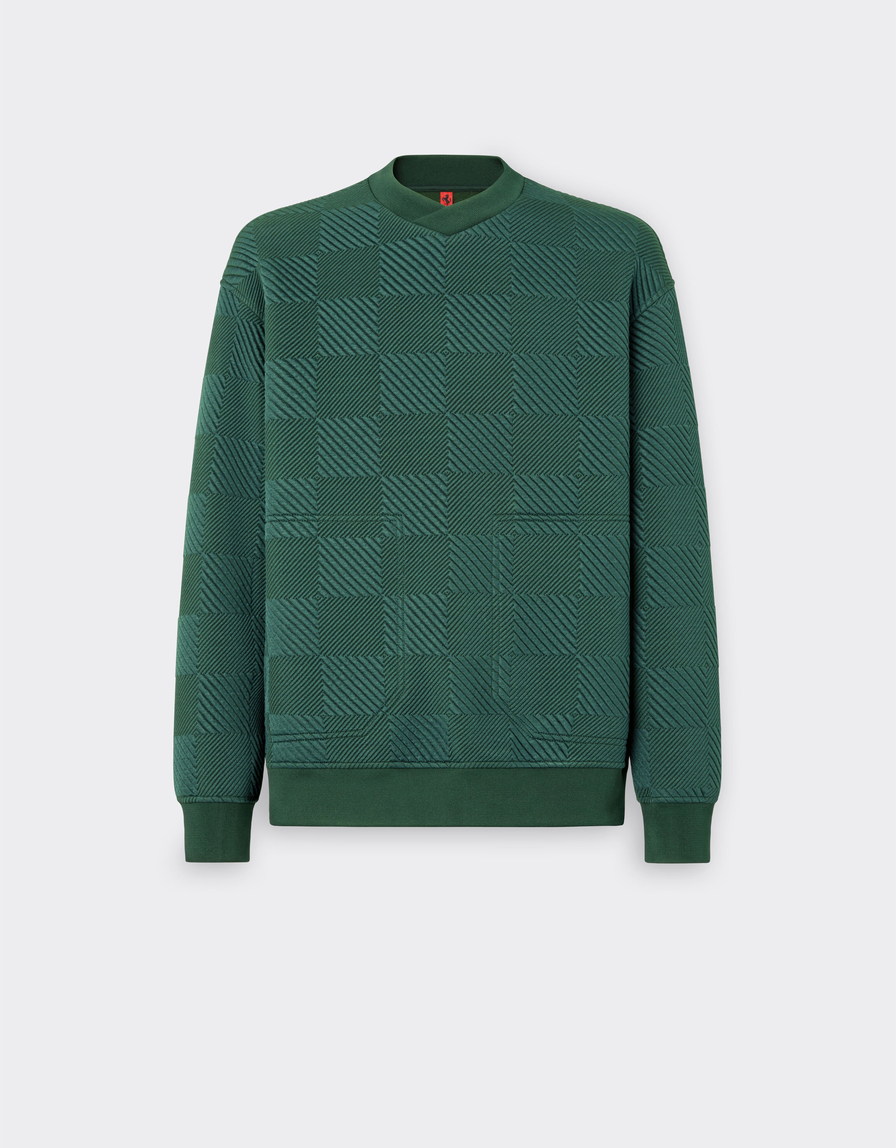 Ferrari Sudadera con efecto 3D y cuello en V Verde Ficus 21801f