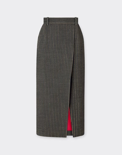 Ferrari Skirt in pinstripe wool Anthracite 49801f
