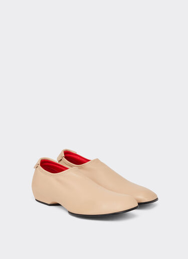 Glossy Leather Mules with Square Heel Ferrari Glossy Leather Mules with Square Heel Panna CSWML0006XL00032f