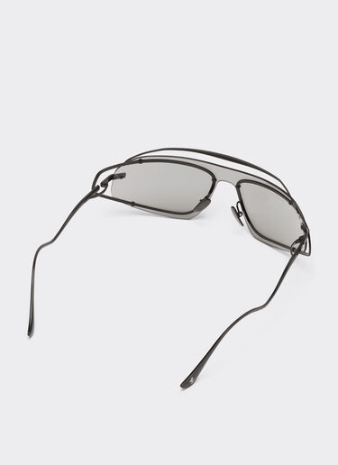 Ferrari Ferrari sunglasses in matt black titanium with silver gradient mirror grey shield Black Matt LA02Rf