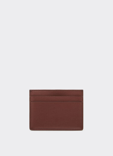 Ferrari Leather card case with diagonal stitching Espresso 49220f