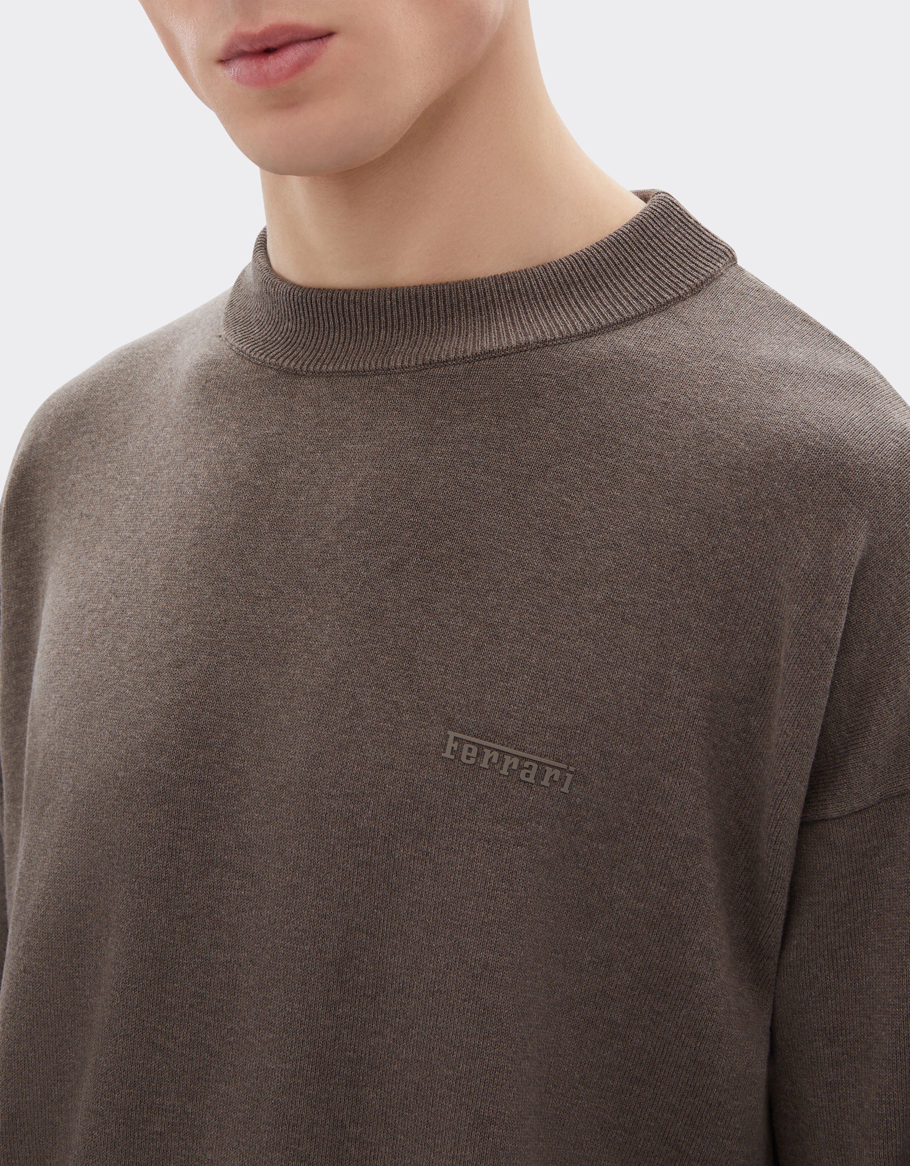 Ferrari Cotton and silk sweater with Ferrari logo Clay 50816f