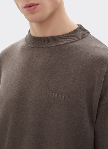 Ferrari Cotton and silk sweater with Ferrari logo Clay 50816f