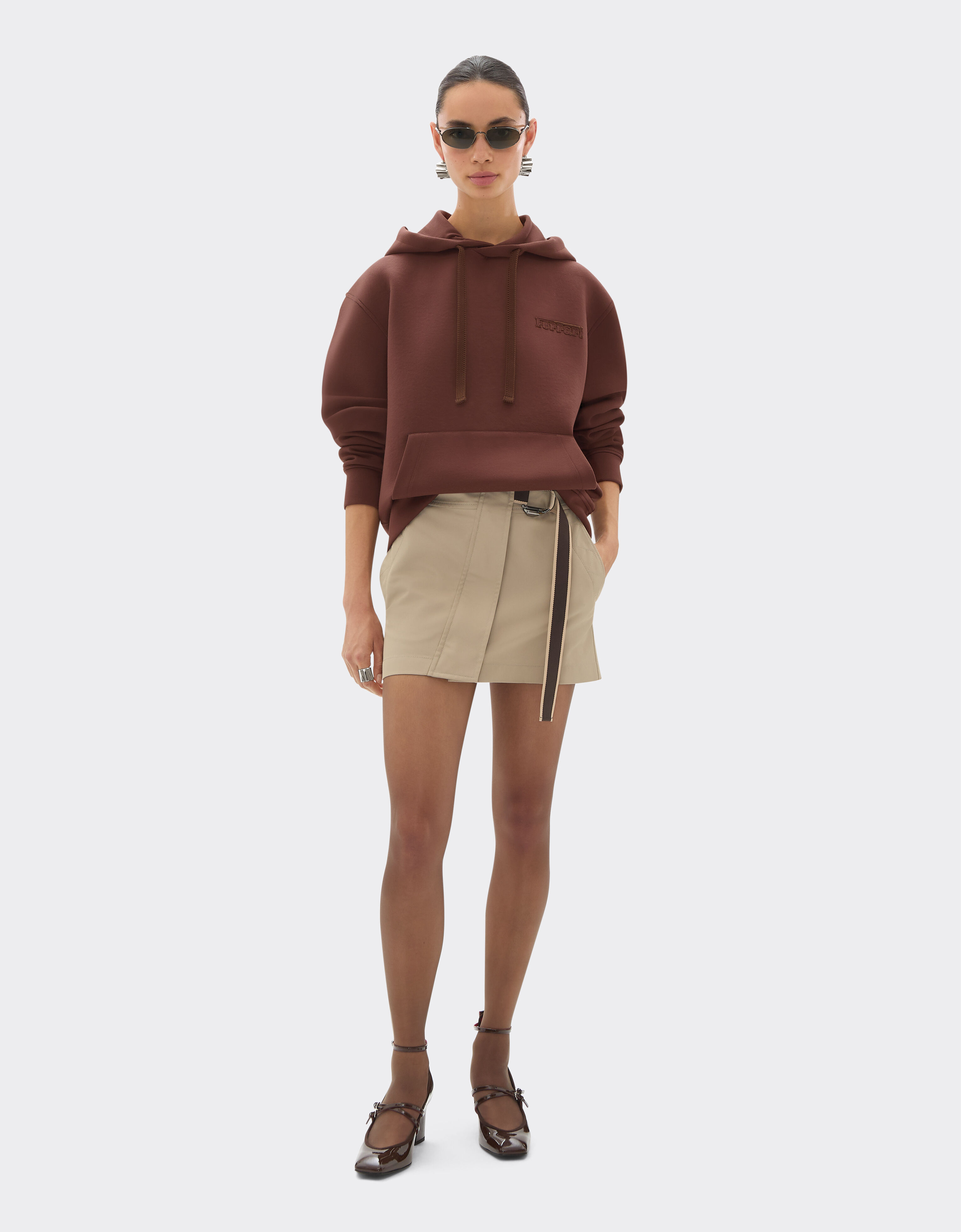 Ferrari Hooded sweatshirt in scuba fabric Espresso 22844f
