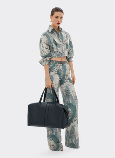 Ferrari Bolsa de viaje de piel granulada Navy 22075f