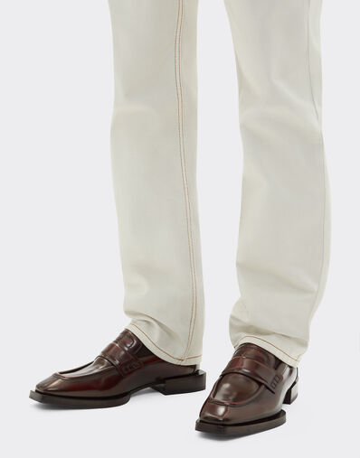 Ferrari Handcrafted loafers in brushed leather Brown 22013f