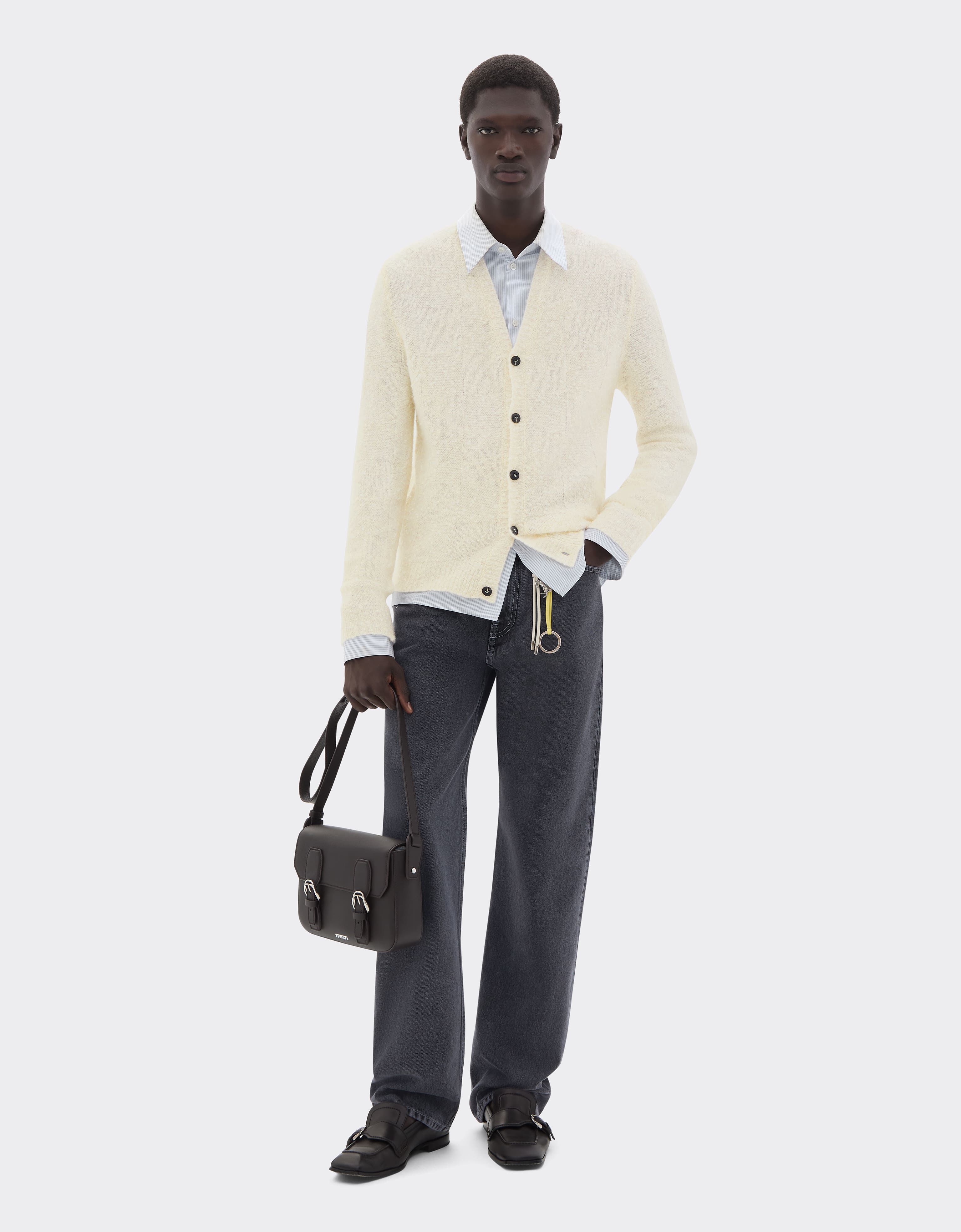 Ferrari Cardigan in cashmere e seta Oat 49904f