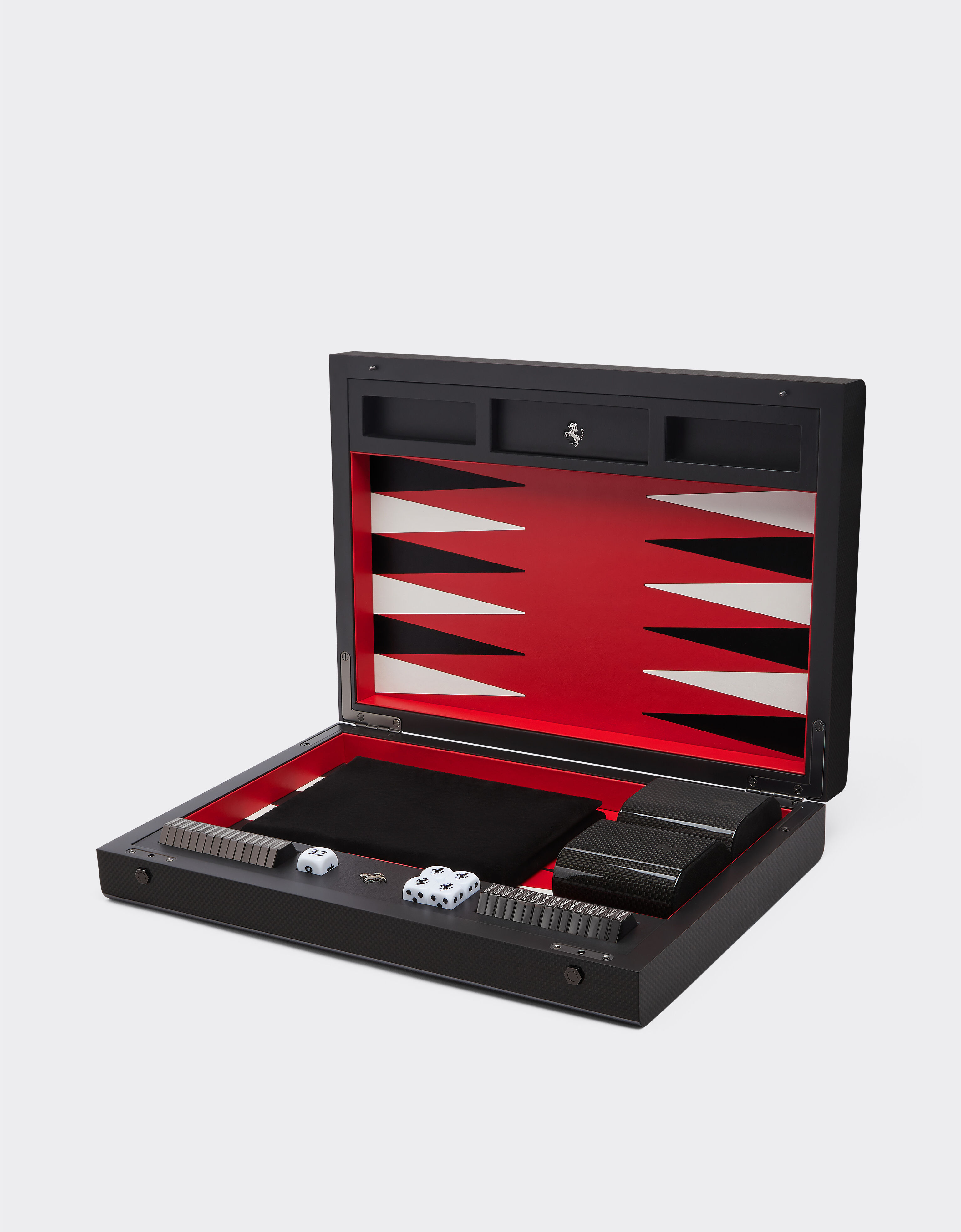 Ferrari Backgammon board in wood and carbon fibre Black 48587f