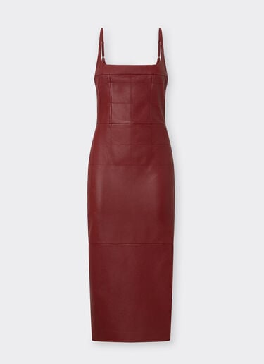 Ferrari Midi dress in deer-effect nappa leather Maison Red 49913f