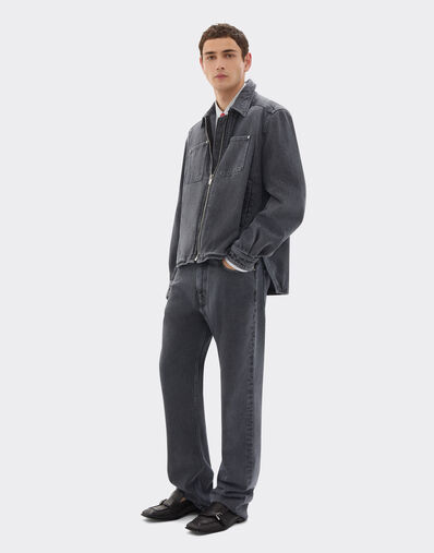 Ferrari Pantalon cinq poches en denim marbré Gris Granit 50875f