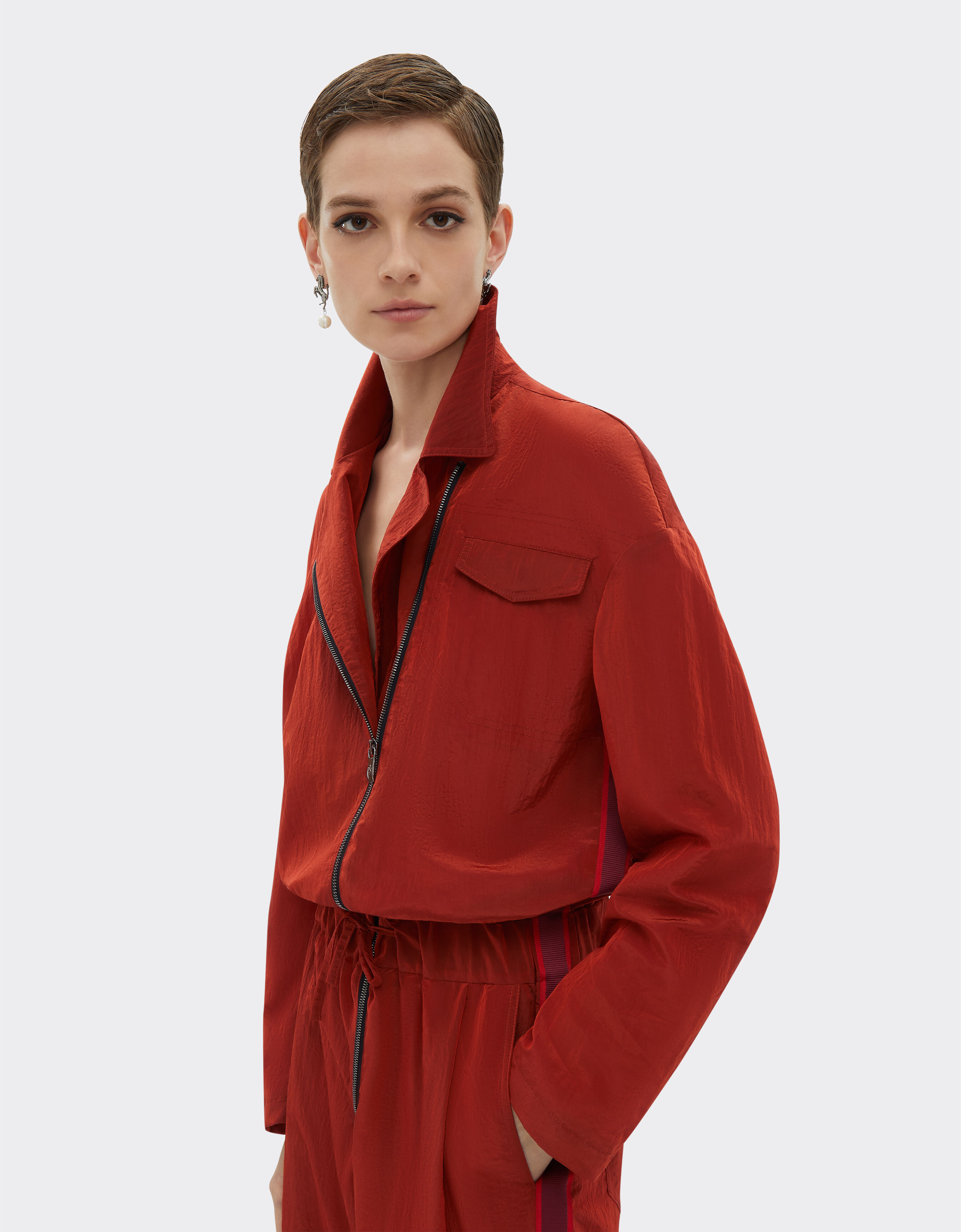 Nylon jumpsuit in Rust for Women Ferrari
