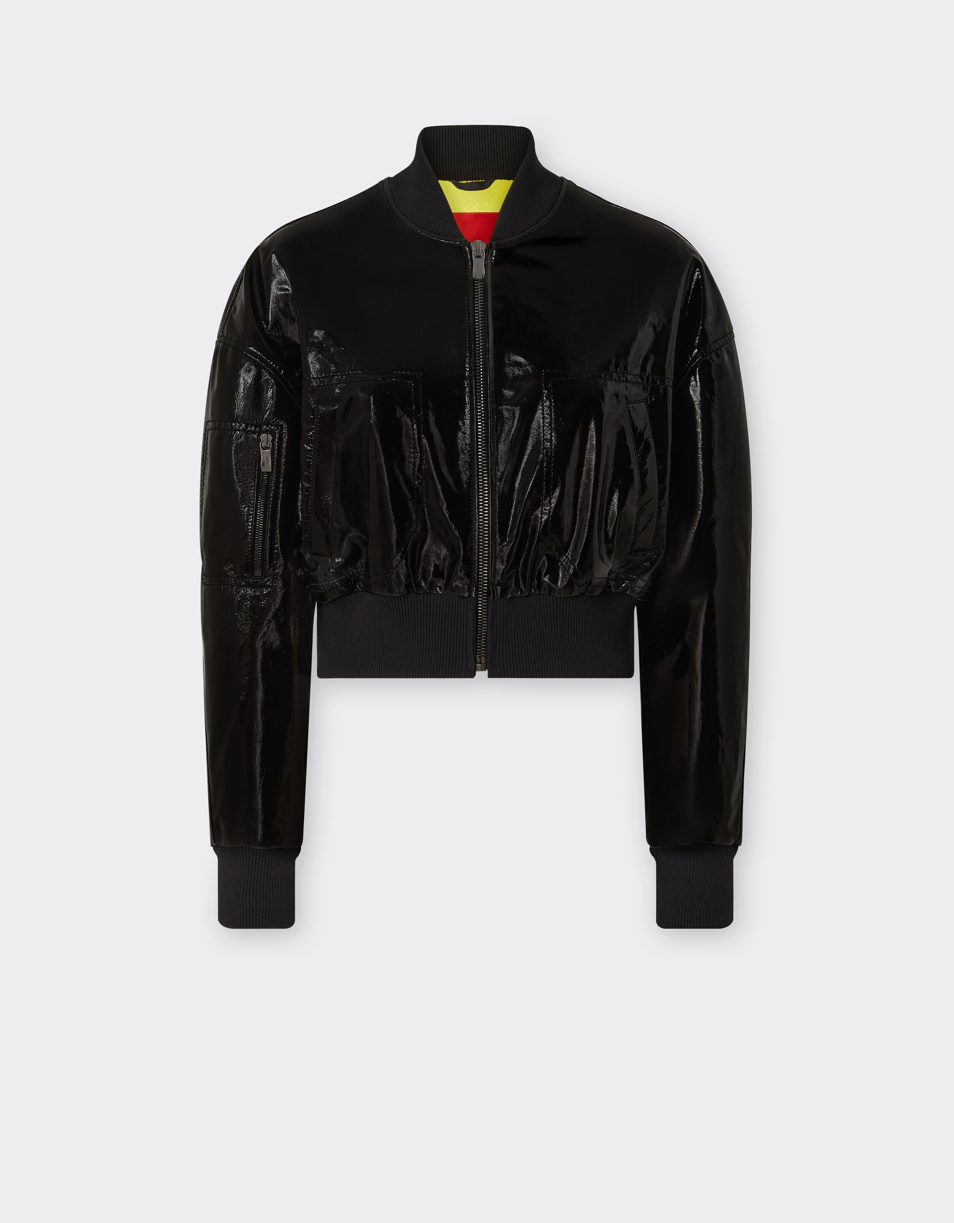 Ferrari Bomber jacket in coated lambskin Black 48262f