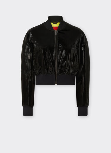 Ferrari Bomber jacket in coated lambskin Black 48262f