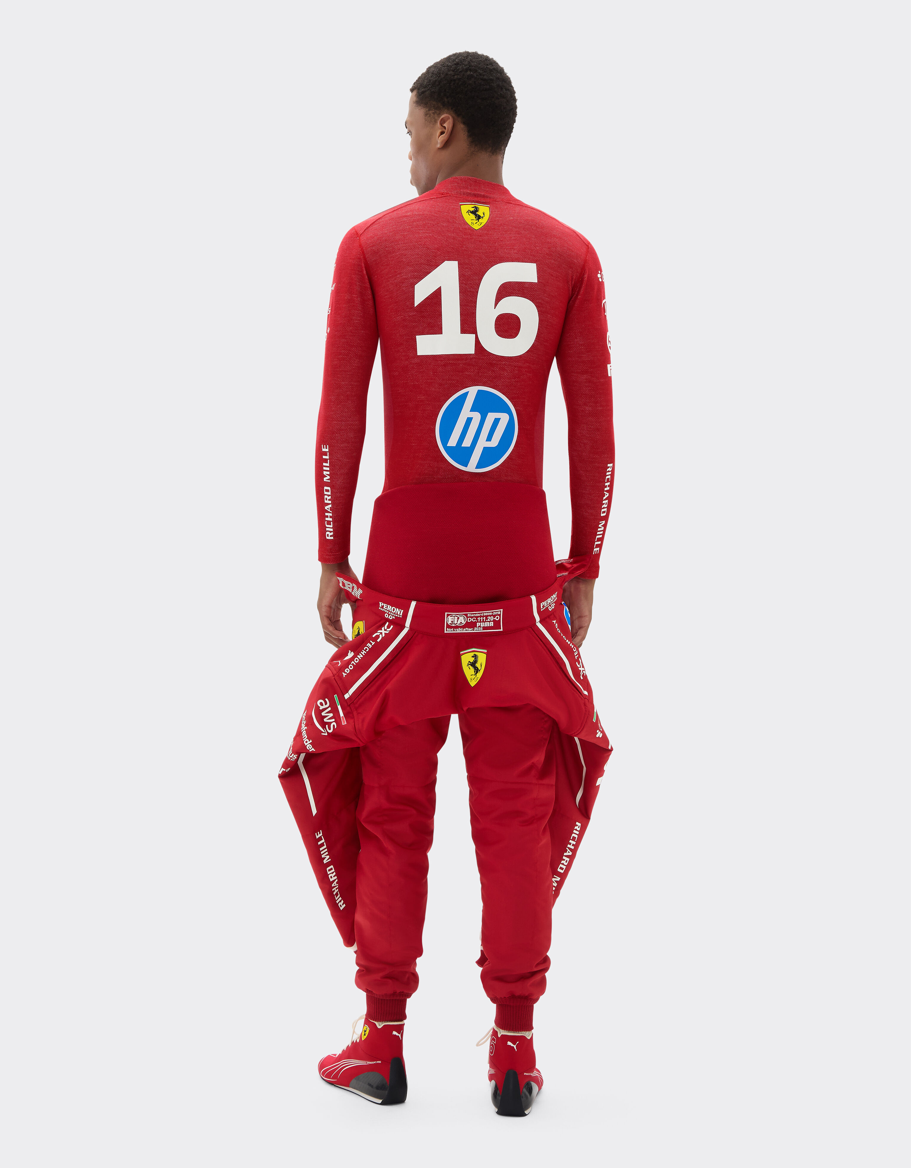 Ferrari Charles Leclerc Puma racing undersuit for Scuderia Ferrari Red LA08Of