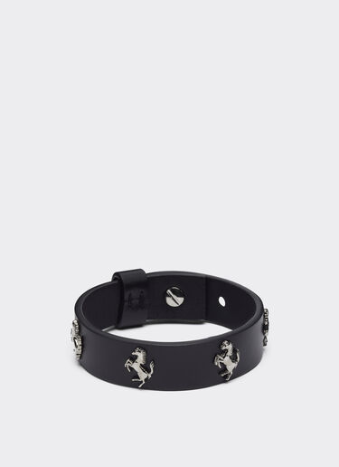 Ferrari Black leather bracelet with studs Black 20257f