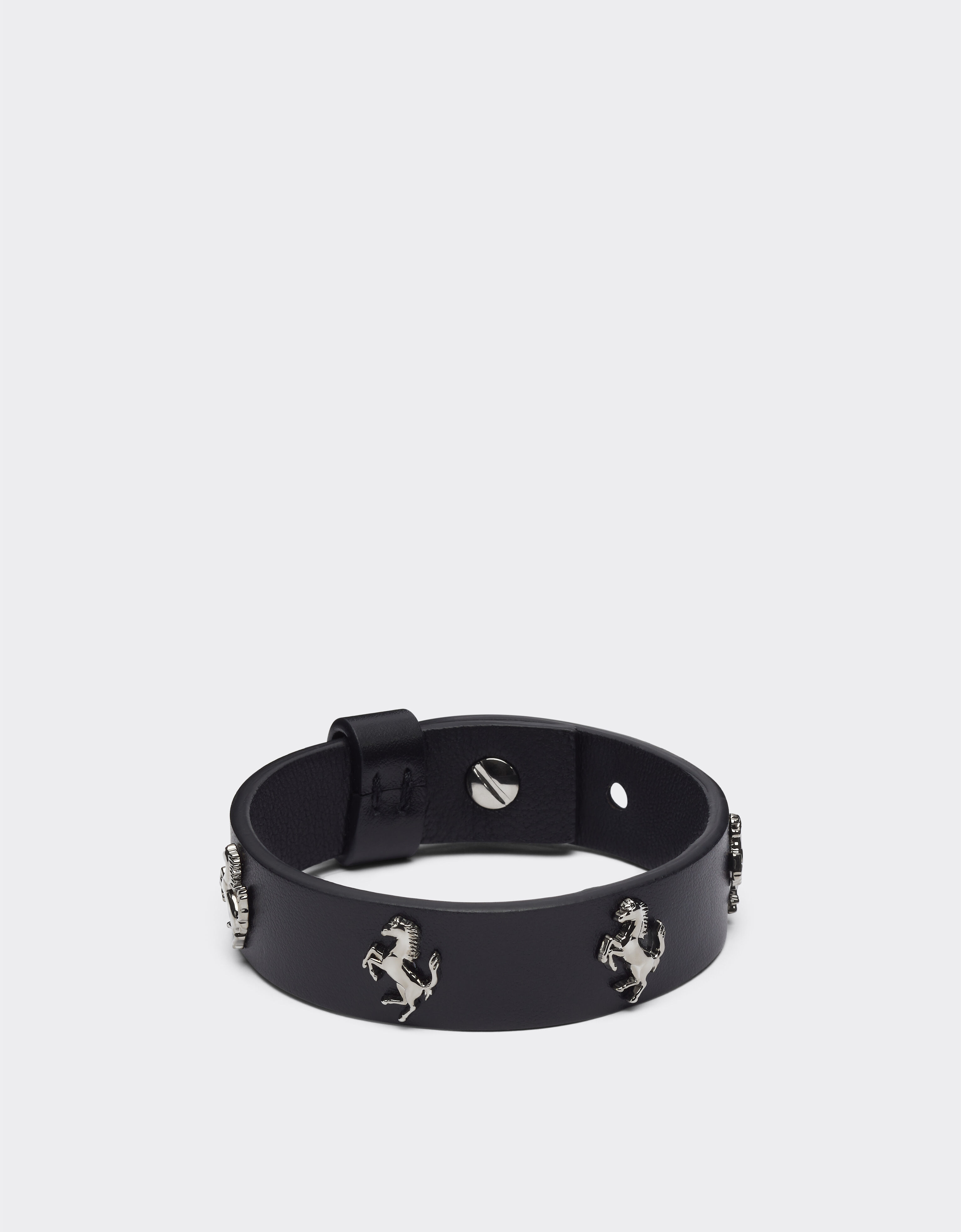 Ferrari Black leather bracelet with studs Black 20257f